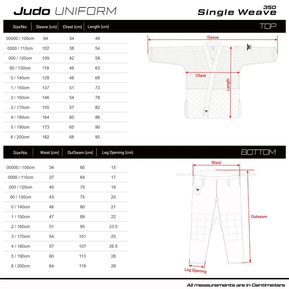 Deluxe Judo Uniform (Single Weave 350)