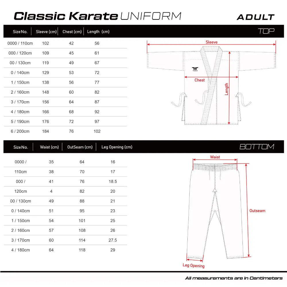 Classic Karate Gi (160cm - 190cm)