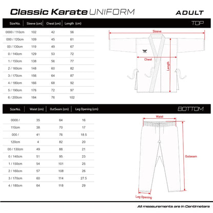 Classic Karate Gi (160cm - 190cm)